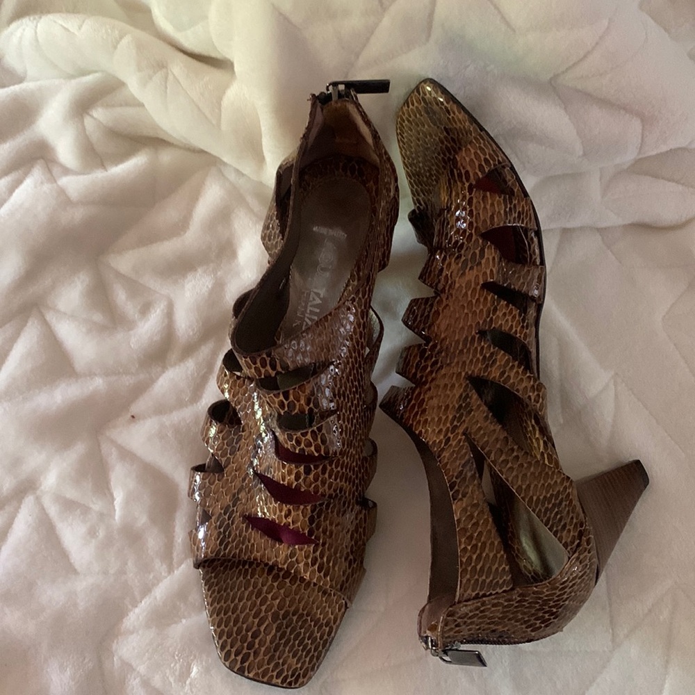 Aquaralia Marvin K. Snake skin Sandals Heels 11B